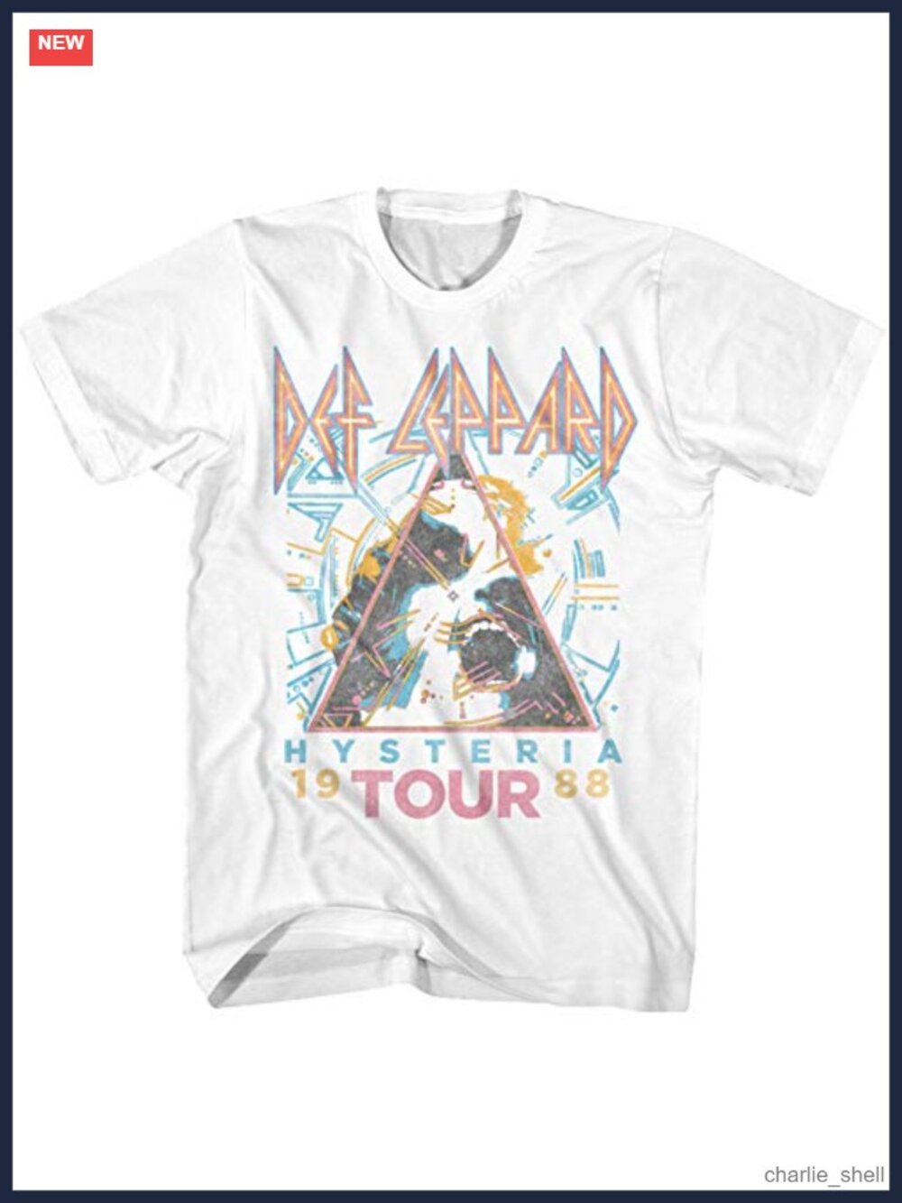 Def Leppard Hysteria 1988 Tour Graphic Tee Cotton Regular Fit Crew Neck